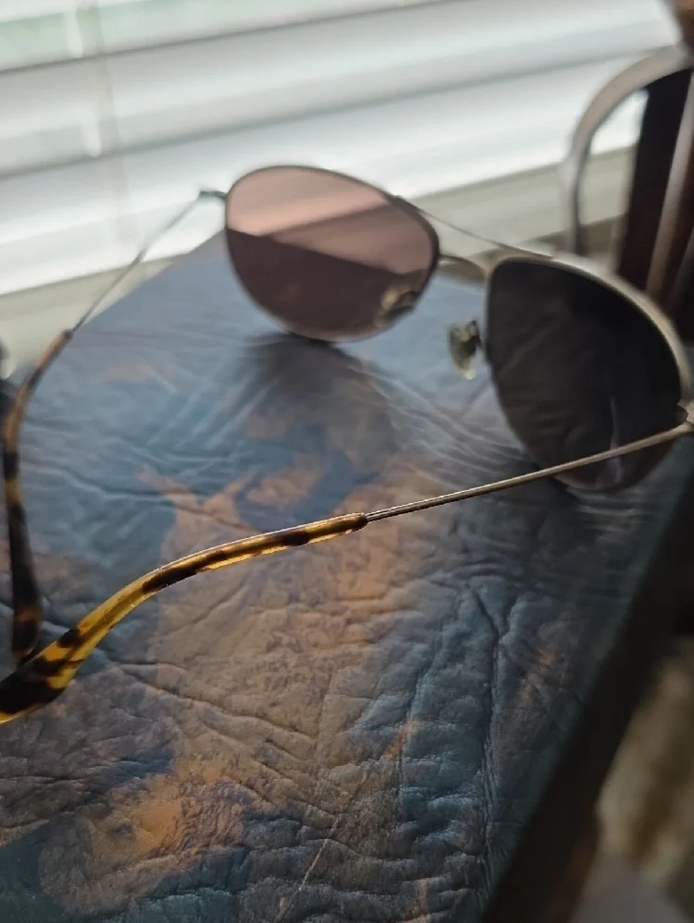 Maui Jim Gold Frame Sunglasses with Pink-Gray Gradient Lenses